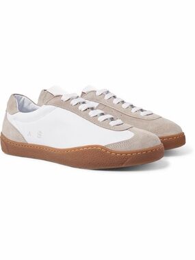Acne Studios Lars Suede Leather Lace Up Sneakers White Tan Size Men’s 45